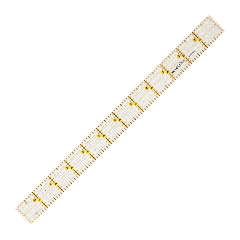 KEARING 1" x 12" Quilting Ruler, Non-Slip Acrylic Sewing Ruler for Cutting Fabric, Clear Mini Quilting Ruler for Pattern Making and Sewing Projects - Image 1